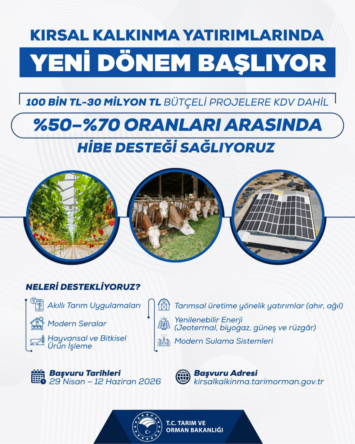 Kırsal Kalkınma Yatırımlarında Yeni Dönem Başvuruları Başladı. 