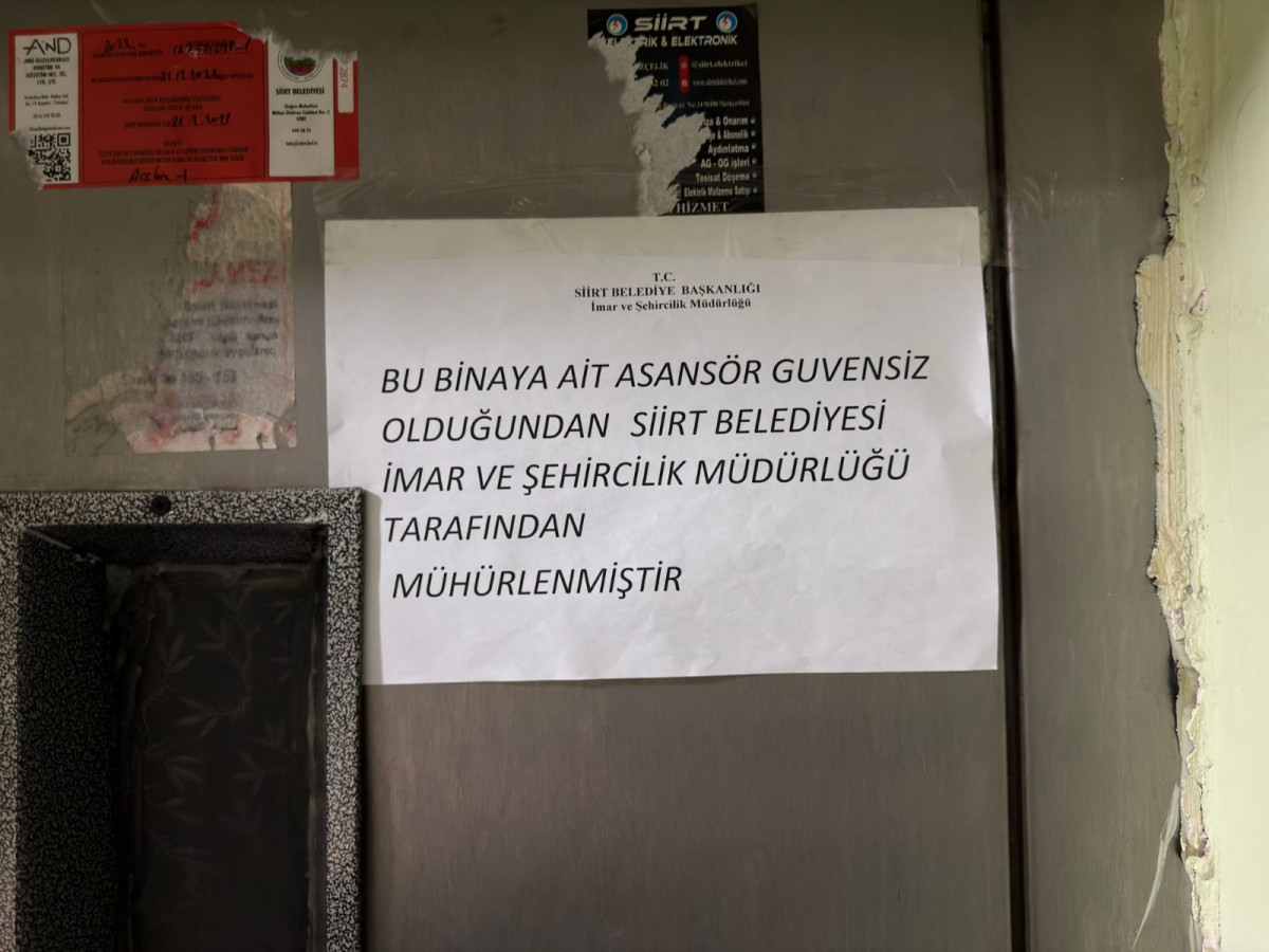 SİİRT'TE 209 ASANSÖR DENETLENDİ: 130'U GÜVENSİZ BULUNDU 
