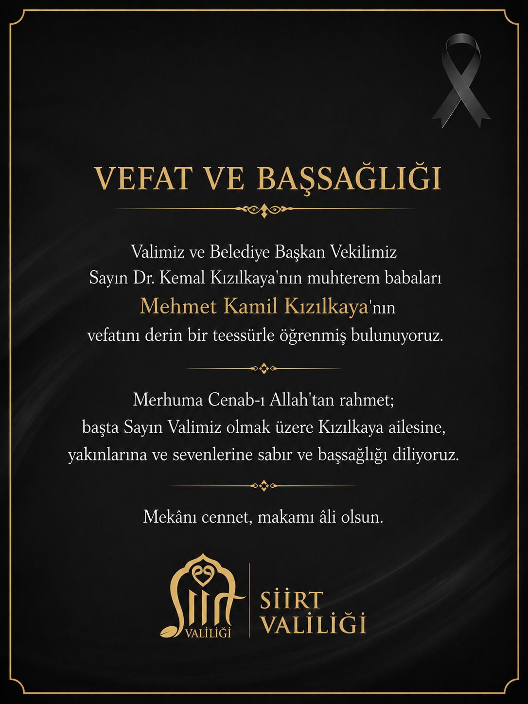 VEFAT VE BAŞSAĞLIĞI