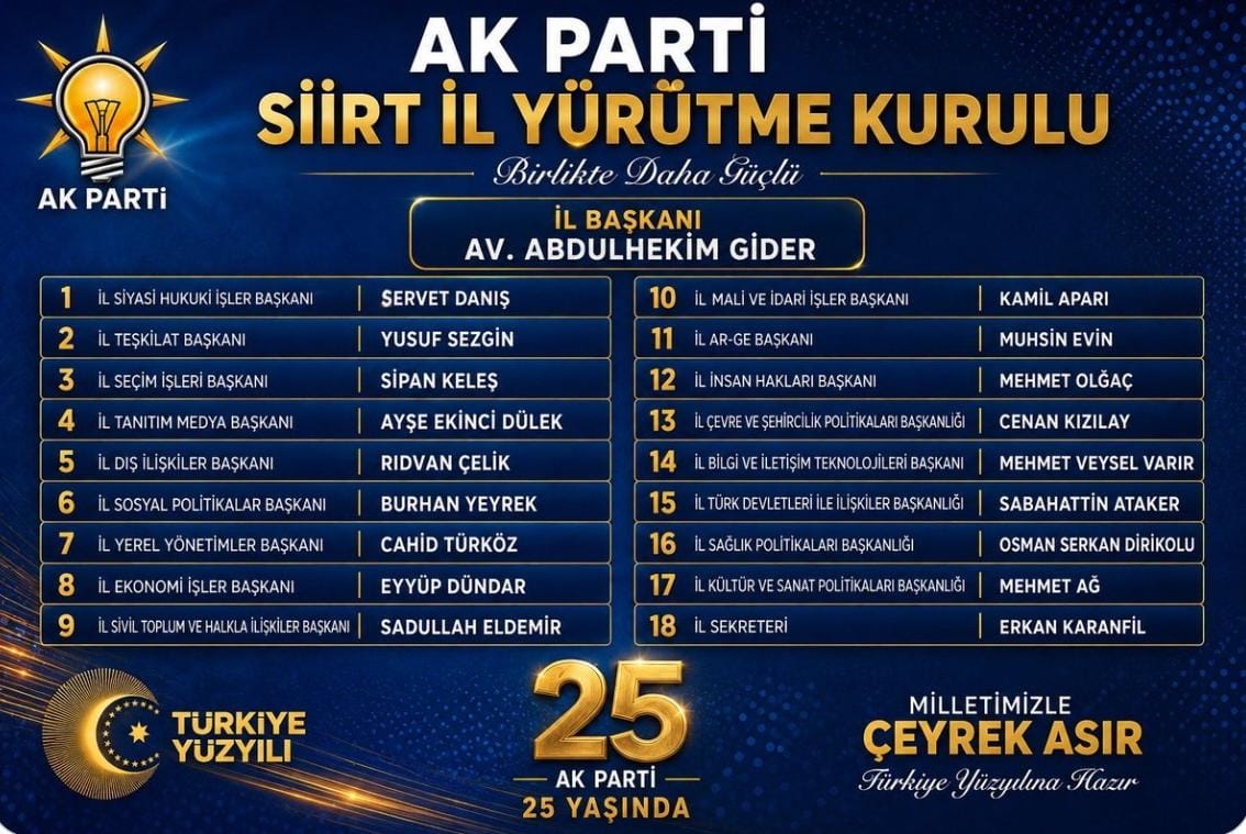 AK Parti Siirt Milletvekili Gül’den yeni Yürütme Kurulu için tebrik mesajı