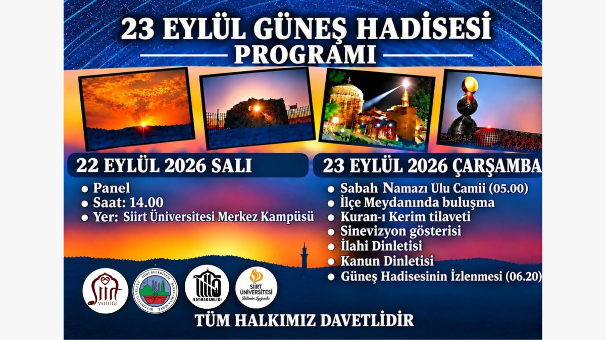 TİLLO’DA “23 EYLÜL GÜNEŞ HADİSESİ” PROGRAMI AÇIKLANDI