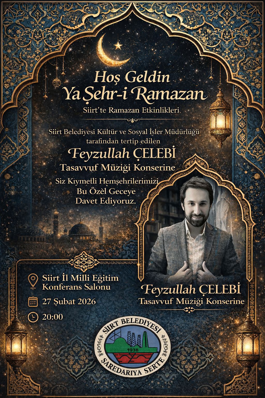 Siirt Belediyesi tarafından Ramazan ayı etkinlikleri kapsamında tasavvuf müziği konseri 