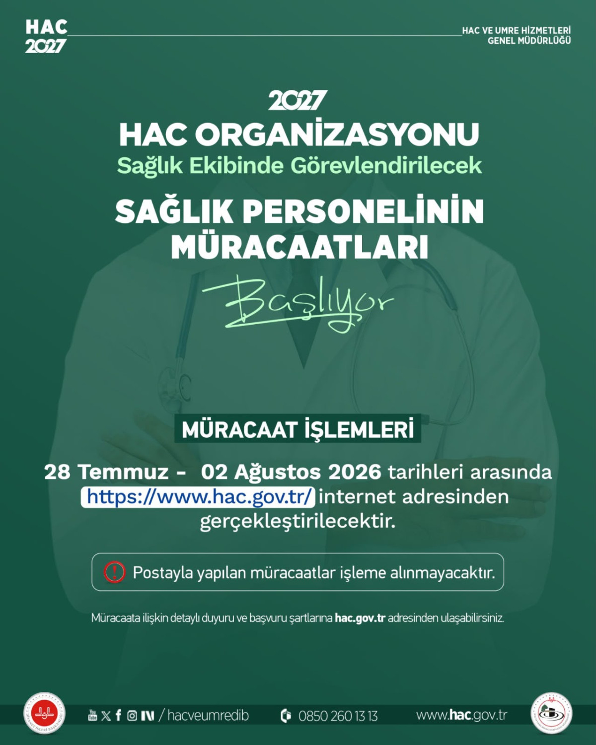 Hac Sağlık Personeli Müracaatları Başlıyor