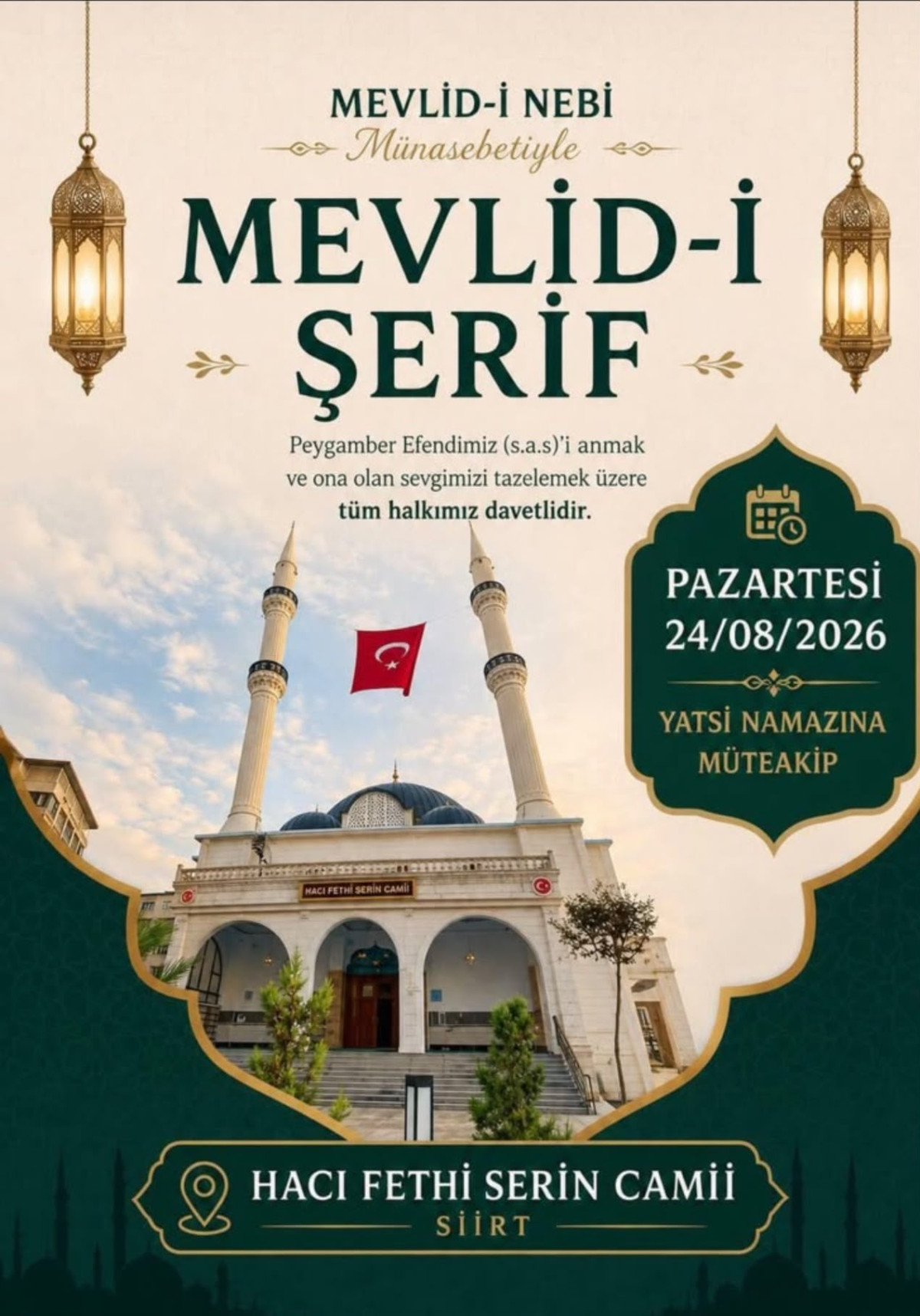 SİİRT’TE MEVLİD-İ NEBİ HAFTASI KAPSAMINDA ÇEŞİTLİ ETKİNLİKLER DÜZENLENECEK