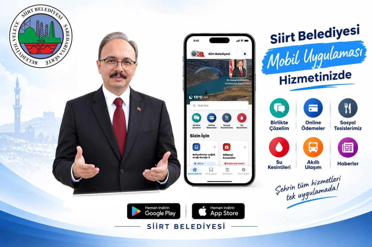 SİİRT BELEDİYESİ MOBİL UYGULAMASI HEMŞEHRİLERİMİZİN HİZMETİNDE…!